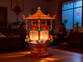 Auspicious Palace Lantern — Illuminated | 瑞彩宮燈積木擺件